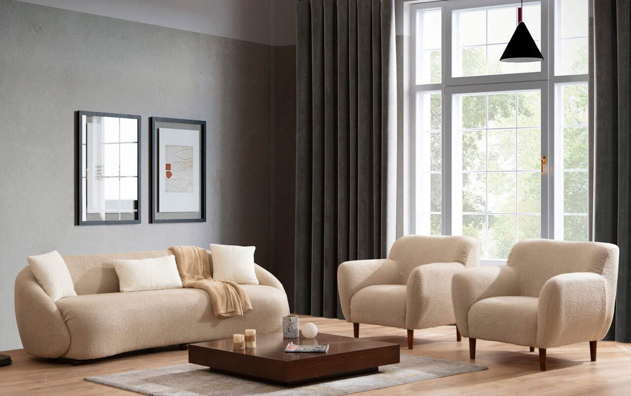 Canapea 3 locuri, Atelier del Sofa, 569HLN1138, Cappuccino - imagine 7